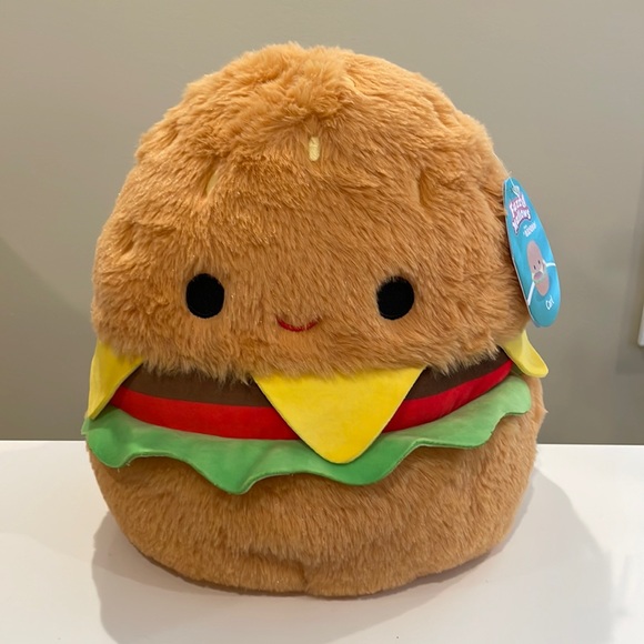 Squishmallows Other - NWT 12” Carl the Cheeseburger FUZZAMALLOW Squishmallow